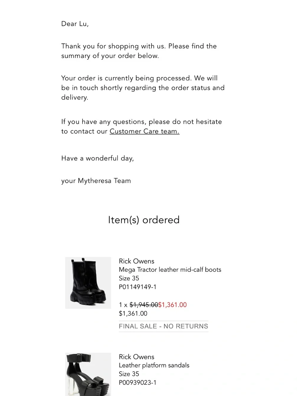 Rick Owens Women’s Mega Tractor Leather Mid-calf Platform Boots Black Size EU 35